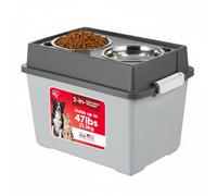 Iris USA Gamelles surélevées pour Chiens, 38,1 cm de Hauteur pour Grands Chiens, Stockage hermétique des Aliments pour Animaux de Compagnie pouvant Supporter jusqu'à 21,3 kg, 2 gamelles Amovibles en