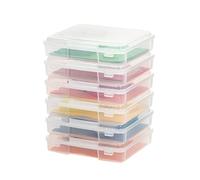 IRIS USA Lot de 6 boîtes de rangement pour jeux de société avec couvercle à loquet hermétique, portable, en plastique pour puzzles, magazines, loisirs, fournitures artistiques, convient aux papiers A4