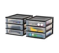 IRIS USA PLASTIQUE PLASTIQUE HAUT TOP 3 DROYER Rangement Organisateur de rangement 2 Pack For Makep Vanity Rolis de salle de bain papine de salle