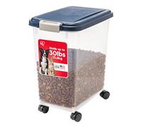 Iris USA Récipient hermétique avec roulettes pour Nourriture pour Animaux de Compagnie Bleu Marine 11,3 kg