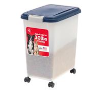 IRIS USA Récipient hermétique pour nourriture pour animaux de compagnie, bleu marine, 30 l
