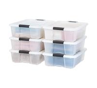 IRIS USA TB-56 Stack & Pull Boîte de rangement 27 Qt, perle, 6 pièces