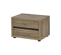 IRISA - Chevet 1 Tiroir Trompe-l'Oeil Aspect Bois -