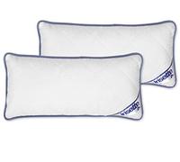 Irisette Body Contour Oreiller 40 x 80 cm avec Housse Amovible en Microfibre Douce, Lavable jusqu'à 60 °C, Blanc/Bleu, certifié Öko-Tex, fabriqué Selon Les Normes de qualité allemandes