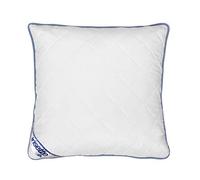 Irisette Body Contour Oreiller 80 x 80 cm avec Housse Amovible en Microfibre Douce, Lavable jusqu'à 60 °C, Blanc/Bleu, certifié Öko-Tex, fabriqué Selon Les Normes de qualité allemandes