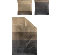 Irisette Parure de lit en flanelle Marron/gris 1 x 135 x 200 cm + 1 x 80 x 80 cm