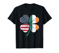 Irish American Shamrock Flag - USA Ireland Clover Heritage T-Shirt