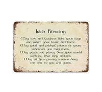 Irish Blessing May Love & Laughter Light Your Days and Warm Your Heart and Home, May Good and Faithful Friends Be Yours Décoration murale rétro pour maison, bar, ferme, bureau 20,3 x 30,5 cm