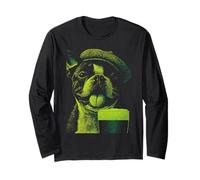 Irish Boston Terrier and Beer Drinking Humour St Patrks Day Manche Longue