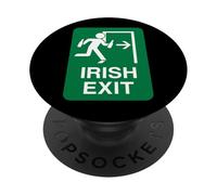 Irish Exit | Buveur de bière drôle PopSockets PopGrip Adhésif