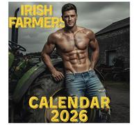 Irish Farmers Calendar 2026: Tasteful Shirtless Country Lads and Rural Fun, 8.5 x 8.5" Rustic Desk Planner