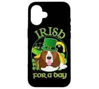 Irish for A Day Basset Hound Dog Lucky Charm St Patricks Day Coque pour iPhone 16