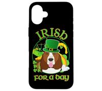 Irish for A Day Basset Hound Dog Lucky Charm St Patricks Day Coque pour iPhone 16 Plus