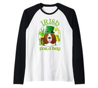 Irish for A Day Basset Hound Dog Lucky Charm St Patricks Day Manche Raglan