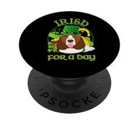 Irish for A Day Basset Hound Dog Lucky Charm St Patricks Day PopSockets PopGrip Adhésif