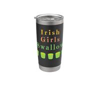 Irish Girls Swallow Shots Boire Boisson Boire St Patrick Gobelet isotherme en acier inoxydable double paroi