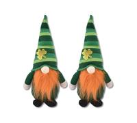 Irish GNOME Plush - Good Luck Charm avec Un matériau en Tissu Doux, Conception de Barbe Longue sans Visage, 2 Styles Masculins et Femelles pour la Saint-Patrick's Day Home Decor