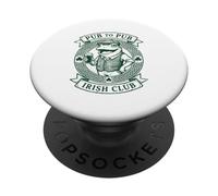 Irish Heritage Frog Monochrome Pub to Pub St Patrick PopSockets PopGrip Adhésif
