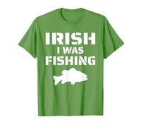 Irish I Was Fishing St Patrick's Day Shamrock Fisherman Dad T-Shirt