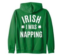 Irish I Was Napping Funny St Patrick Day Lucky Shamrock Sweat à Capuche
