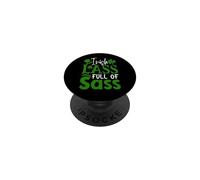 Irish Lass Full of Sass St Patrick Day Clover PopSockets PopGrip Adhésif