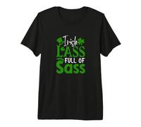 Irish Lass Full of Sass St Patrick Day Clover T-Shirt Haut de Gamme