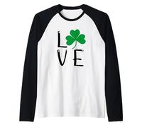 Irish Love Clover Green Saint Patrick Day Irlande Manche Raglan