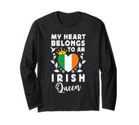 Irish Queen Irish Wife Girlfriend Ireland Flag Manche Longue