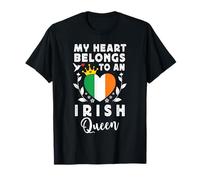 Irish Queen Irish Wife Girlfriend Ireland Flag T-Shirt