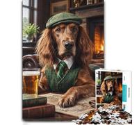 Irish Setter Gentleman Pub Puzzle Image Bois, À Thème, 1000 pièces | Le tri par couleurs et formes - une organisation plus simple des pièces pendant une soirée calme.