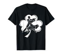 Irish Shamrock Ballroom Dance Couple Silhouette Vintage T-Shirt