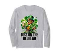 Irish St Patrick Day Trèfle Dibs On The Redhead Manche Longue