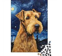 Irish Terrier Nuit étoilée 1000 Pièces Stock De Cartes Premium Puzzle De Bricolage Senior Jigsaw Enthusiastes Entraînement du Cerveau Décompression Cadeaux 52x38cm/1000pcs