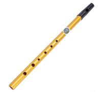 Irish Tin Whistle C majeur 6 trous Flûte en métal dorée) | 6 trous accordés avec précision, son métallique, idéal pour la musique irlandaise traditionnelle, les tonalités C et D