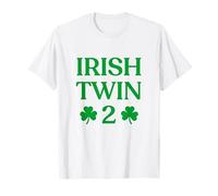 Irish Twin 2 Funny St Patricks Day Women Men Kids Twins T-Shirt