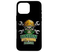 Irish Union Strong and Irish Skull Casque Rigide St Patrick Coque pour iPhone 16 Pro Max