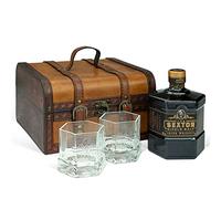 Irish Whiskey 'The Sexton' Single Malt Whisky (0,7 l) avec 2 verres à whisky originaux 'The Sexton' dans une caisse en bois de style antique