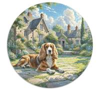 Irish Wolfhound 1000 Pièce Jigsaw Puzzles Jeux ÉduChatifs Soulageur De Stress Jigsaw Rond Jeu De Défi Unique pour Cadeaux De Voyage, Présent 1000pcs (67.5x67.5cm)