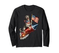Irish Wolfhound 4th of July 4th American Flag Fireworks Manche Longue