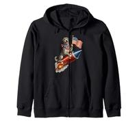 Irish Wolfhound 4th of July 4th American Flag Fireworks Sweat à Capuche