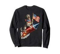 Irish Wolfhound 4th of July 4th American Flag Fireworks Sweatshirt