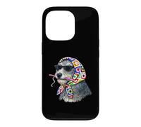 Irish Wolfhound Dog Granny Fil à Crochet carré Coque pour iPhone 13 Pro