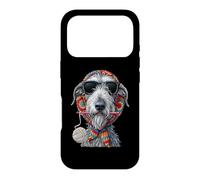 Irish Wolfhound Dog Granny Fil à Crochet carré Coque pour iPhone 17 Pro