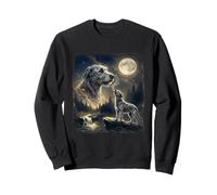 Irish Wolfhound Dog Lover Howling to The Moon Vintage années 90 Sweatshirt