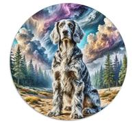Irish Wolfhound, Puzzle Rond 1000 Pièces Agrémenté Dechien de Compagnie, Parfait pour Un Dimanche Pluvieux À La Maison 1000pcs (67.5x67.5cm)