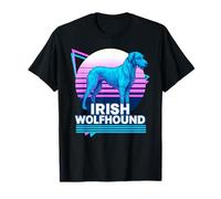 Irish Wolfhound Retro Vintage Synthwave Esthétique Chien Lover T-Shirt