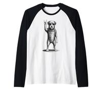 Irish Wolfhound Rock Music Retro Vintage Dog Lover Manche Raglan