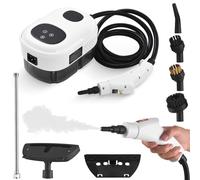 Irishom Nettoyeur à Vapeur Multi-surfaces Portatif Sous Pression, 8 Accessoires, Écran Tactile Intelligent, 6 Niveaux avec Poignée Portable pour Vêtements/Vitres de Voiture/Cuisine, Blanc