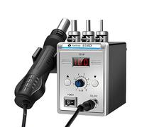 Irishom Station de soudage 858D avec Pistolet à air Chaud et 3 Buses Affichage LCD numérique Kit Fer à souder 700 W Température et Volume d'air réglables Programme PID Station de Reprise d'air Chaud