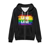 Irisjudy Island Tribal Sweat à capuche à fermeture éclair pour femme avec poche, imprimé léopard, notes de musique grande taille, Gay Pride., Large